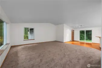 open living room and kitchen concept