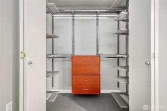 Built-in walk-in closet organizers for all of your favorite things!