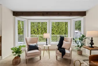 Large vinyl windows funnel in TONS of natural light!