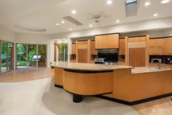 views through the kitchen & casual dining space