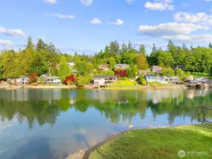 This water is perfect for a happy hour float, adult beverage in hand! Or perhaps people in the home want to jump off the dock!  It's so fun living on the water!