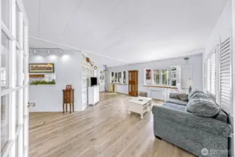 From sunroom door to living room/dining room