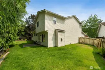 Backyard/Patio  Fully fenced backyard with patio space — great for outdoor gatherings or just enjoying the sunshine.