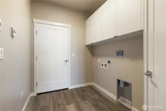 Laundry room on main floor off of garage