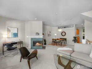 dining area and kitchen set behind far wall