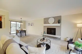 View from living room towards dining room.