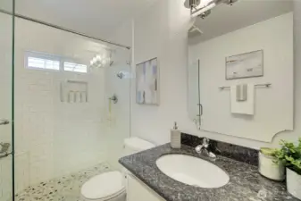 Main bath with shower.