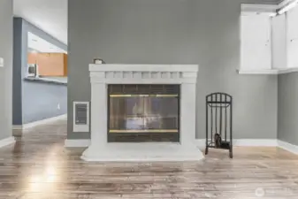 From the living room it's just steps to the dining area and kitchen.