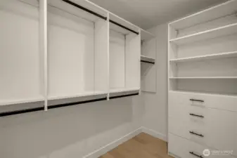 Primary walk-in closet.