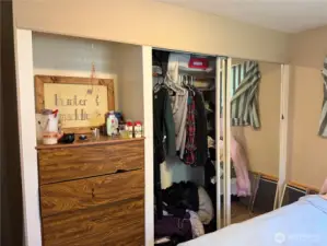 Master bedroom with lots of closet space unit A