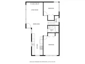 First floor plan, unified open space for entertaining. Access to nearby bedrooms or office.