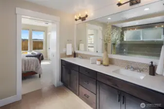 Primary Suite Double Vanity with Quartz Countertop