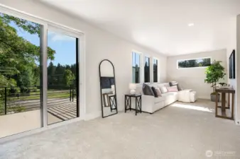 Loft or Media room or Game room with access to balcony.