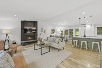 Fireplace,Huge main floor. Deck off Dining Room