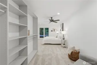 Huge walk in closet - looking back into the room