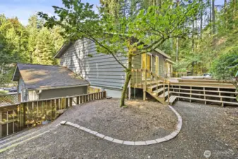 Backyard is fully fenced. Room to add more grass if needed.