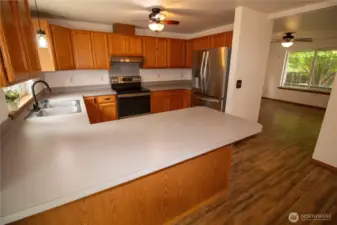 The kitchen has TONS of storage and LOTS of counter space!