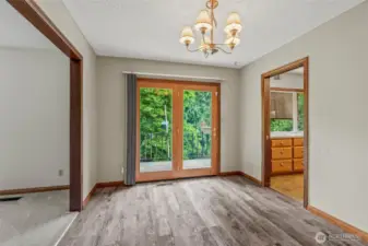 Formal Dining Room with Deck Access (between Living Room and Kitchen)