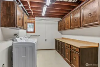 Spacious Laundry Room with Sink and Cabinetry (downstairs)