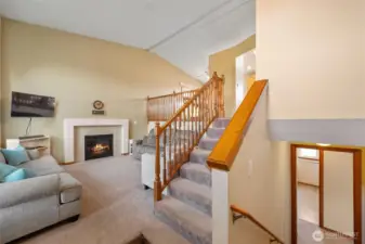 The main floor living area features a gas fireplace, and private daylight basement offers excellent secondary living option