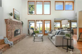 Main floor living room off the kitchen