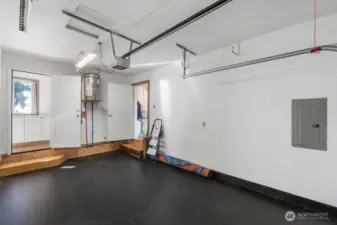 One car garage.  Can enter the additional dwelling from inside home; however, aprt. has its own entrance