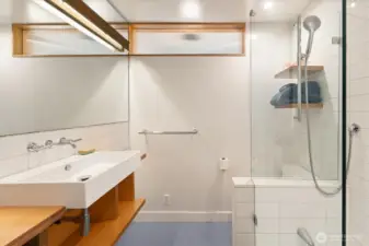 The main floor full bathroom brings comfort and convenience while not skimping on the design.