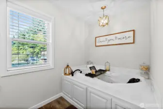 Relax in the Jetted Jacuzzi Tub