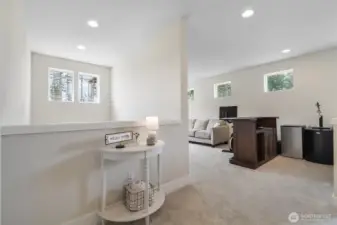 Upper loft pre-wired for surround sound; there are also two wireless access points- 2 up and 2 down