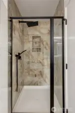Shower in primary bath with dual shower heads