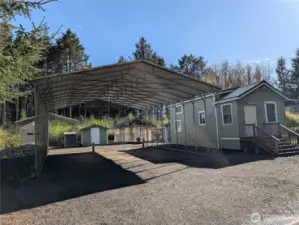 Huge covered parking for 2 RV's