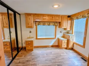 Built ins and a full closet