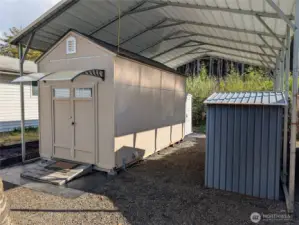 Storage shed and wood storage