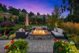 Oversized built-in firepit stays with the home