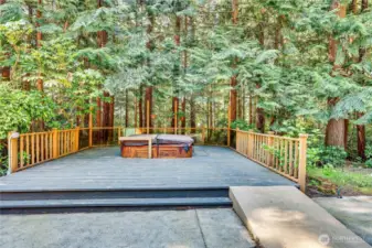 Enjoy relaxing surroundings while soaking in the hot tub