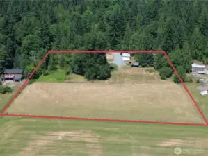 Approximate boundary lines. Property sits on 5 acres.