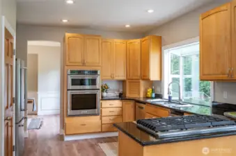 Large Kitchen with plenty of Cabinets and Counterspace
