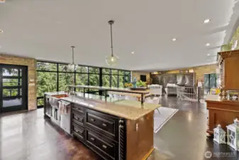 Nice view from kitchen looking towards dining rm and living area.