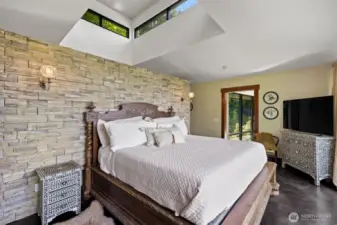 Clerestory windows above the bed area in the primary suite. Nice!