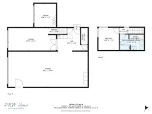Floor plan of shop area and living space above shop