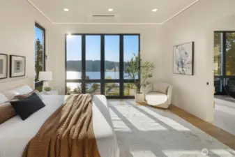 Primary retreat – Wake up to sweeping lake views and natural light.