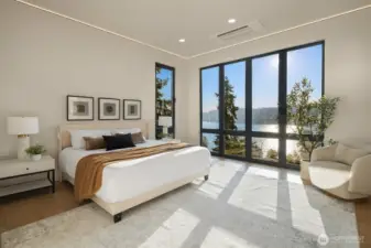 Serene sanctuary – Spacious layout, framed by floor-to-ceiling windows.