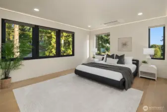Peaceful guest suite – Calming views and clean modern design.