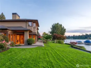 Gentle slope leads to 109 private low bank waterfront with easy access to your own  pebbled beach