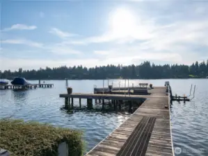 Shared dock has three separate slips