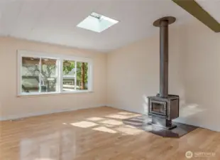 Cozy wood stove.
