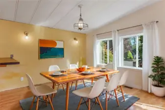 Virtually staged dining area.
