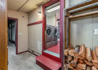 Covered breezeway and door to the attached garage.