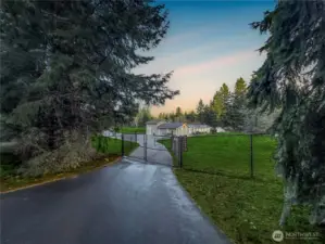 Gated driveway.