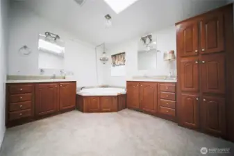 Look at the cabinet space in your primary bath.